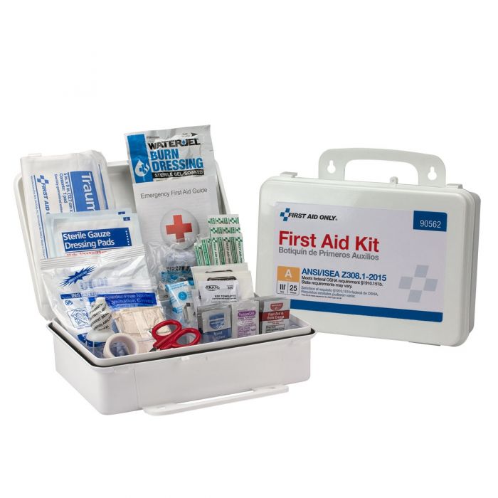 First Aid Only 25-Person First Aid Kit | ANSI A Compliance Plastic Case with Custom Branding