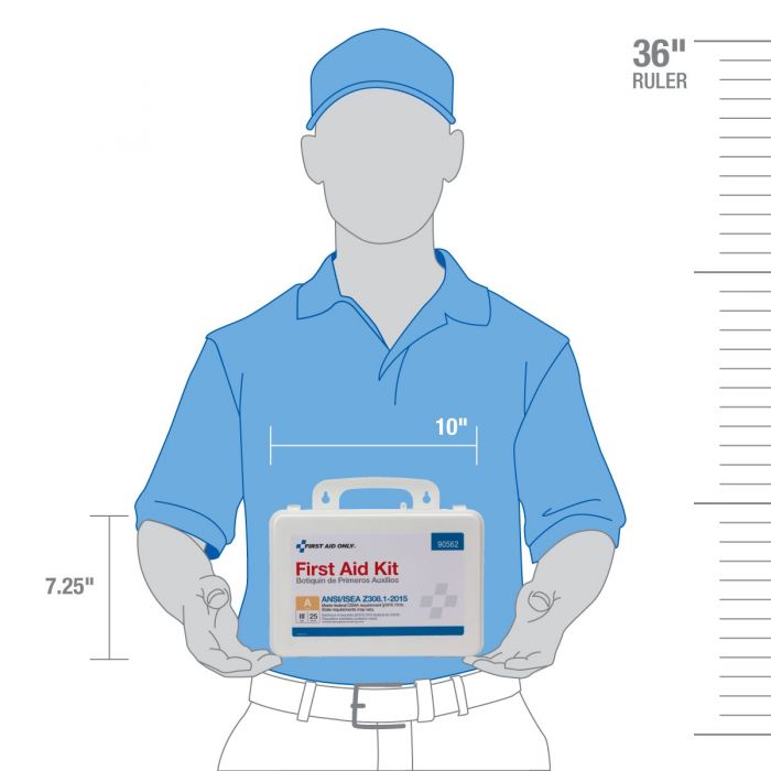 First Aid Only 25-Person First Aid Kit | ANSI A Compliance Plastic Case with Custom Branding