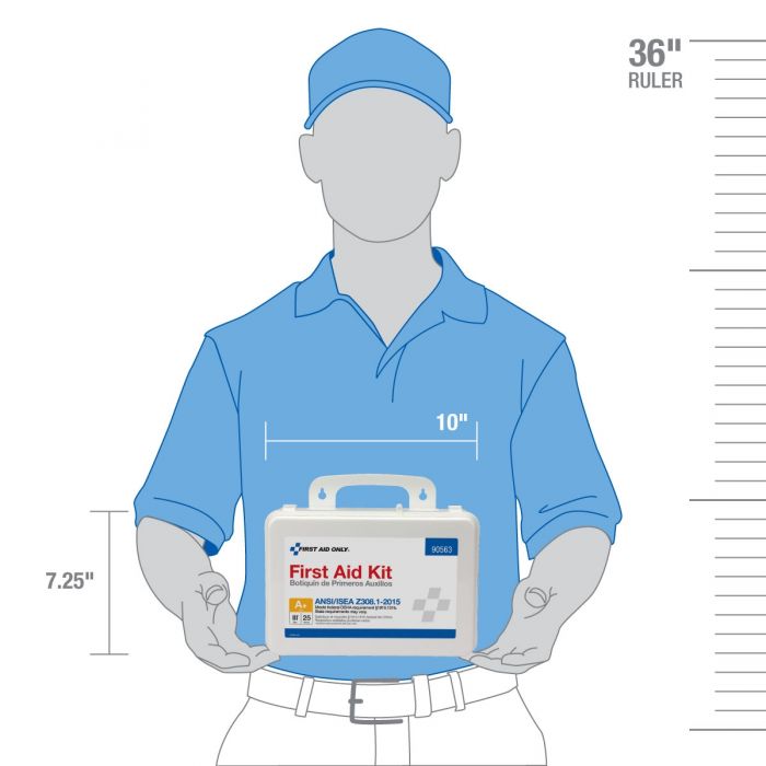 First Aid Only 25 Person Bulk Plastic ANSI A+, Type III First Aid Kit with Custom Logo