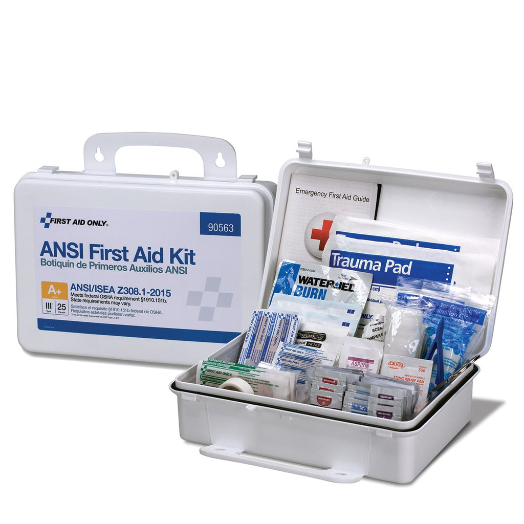 First Aid Only 25 Person Plastic First Aid Kit, ANSI A+ Compliant, Type III