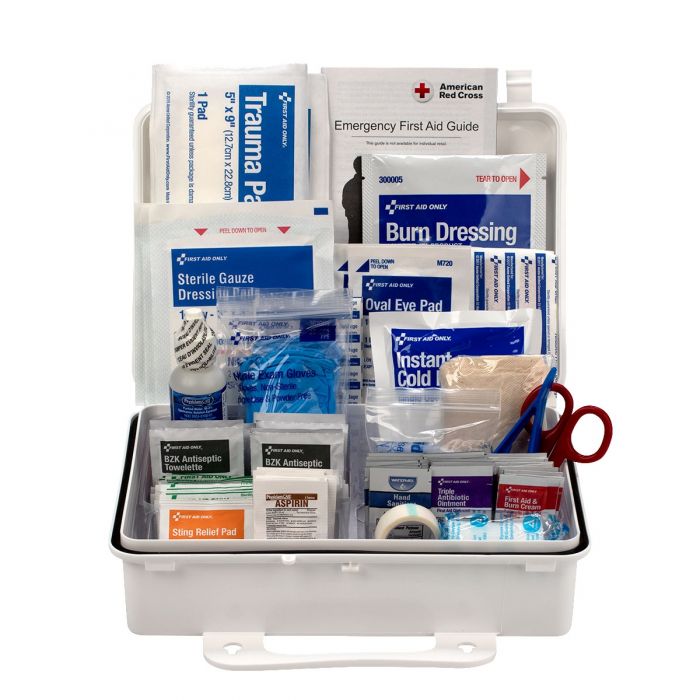 First Aid Only 25 Person Bulk Plastic ANSI A+, Type III First Aid Kit with Custom Logo