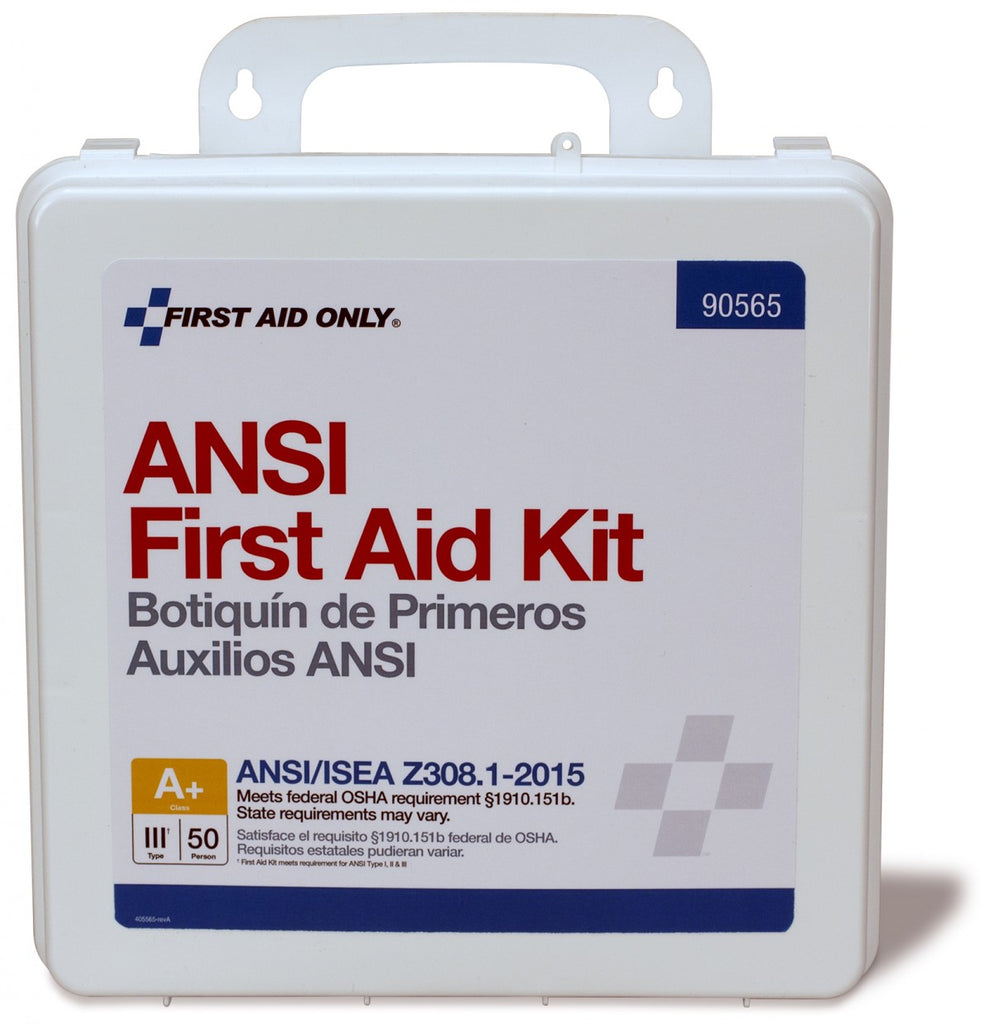First Aid Only 50 Person Bulk Plastic First Aid Kit, ANSI A+, Type III