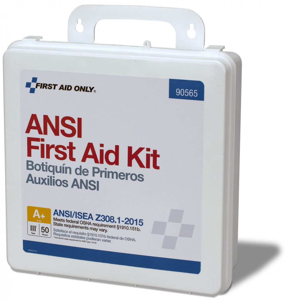 First Aid Only 50 Person Bulk Plastic First Aid Kit, ANSI A+, Type III
