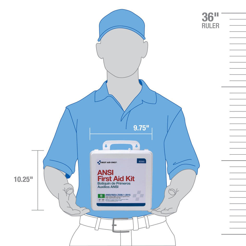 First Aid Only 50 Person Bulk First Aid Kit, ANSI B, Type III, Weatherproof Plastic Case
