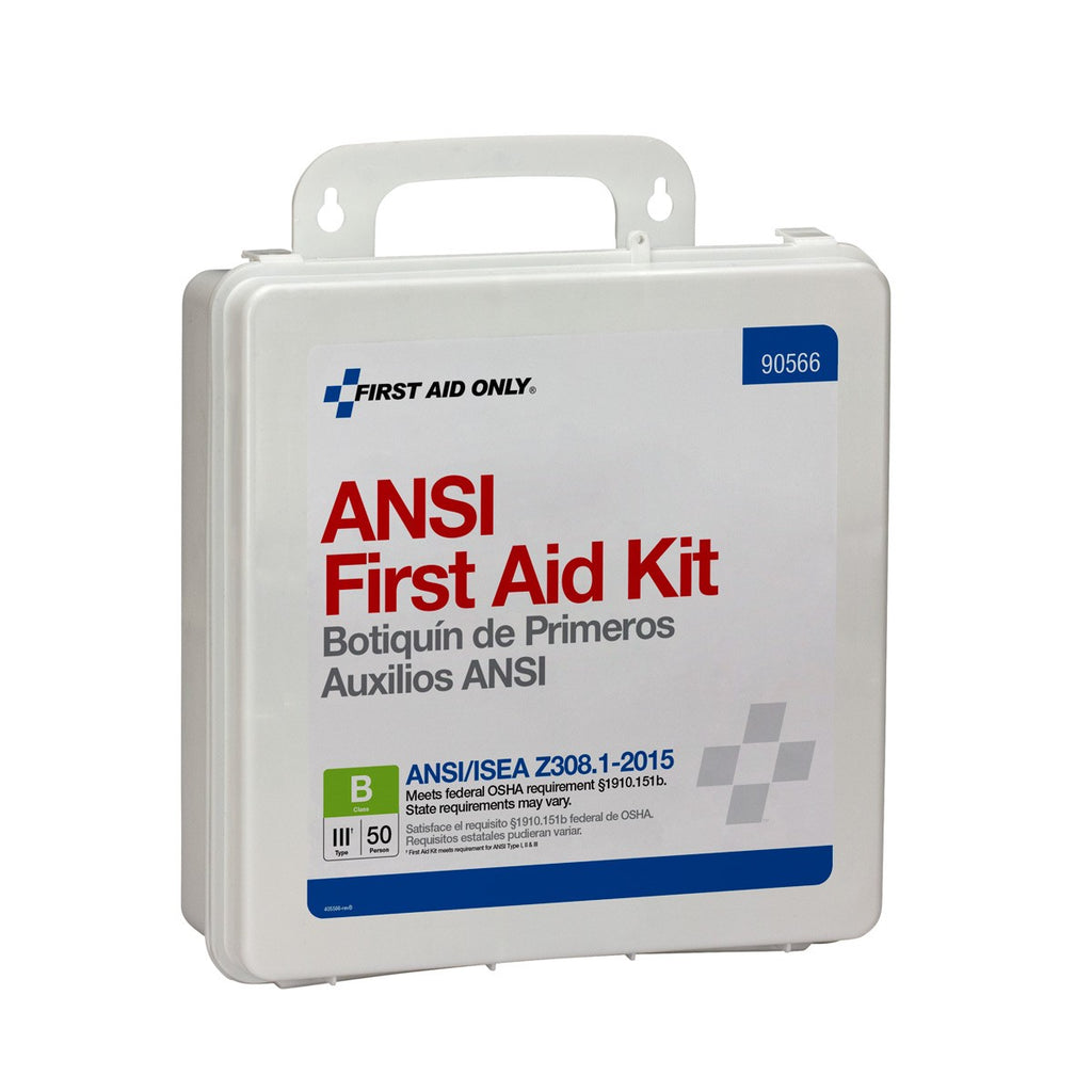 First Aid Only 50 Person Bulk First Aid Kit, ANSI B, Type III, Weatherproof Plastic Case