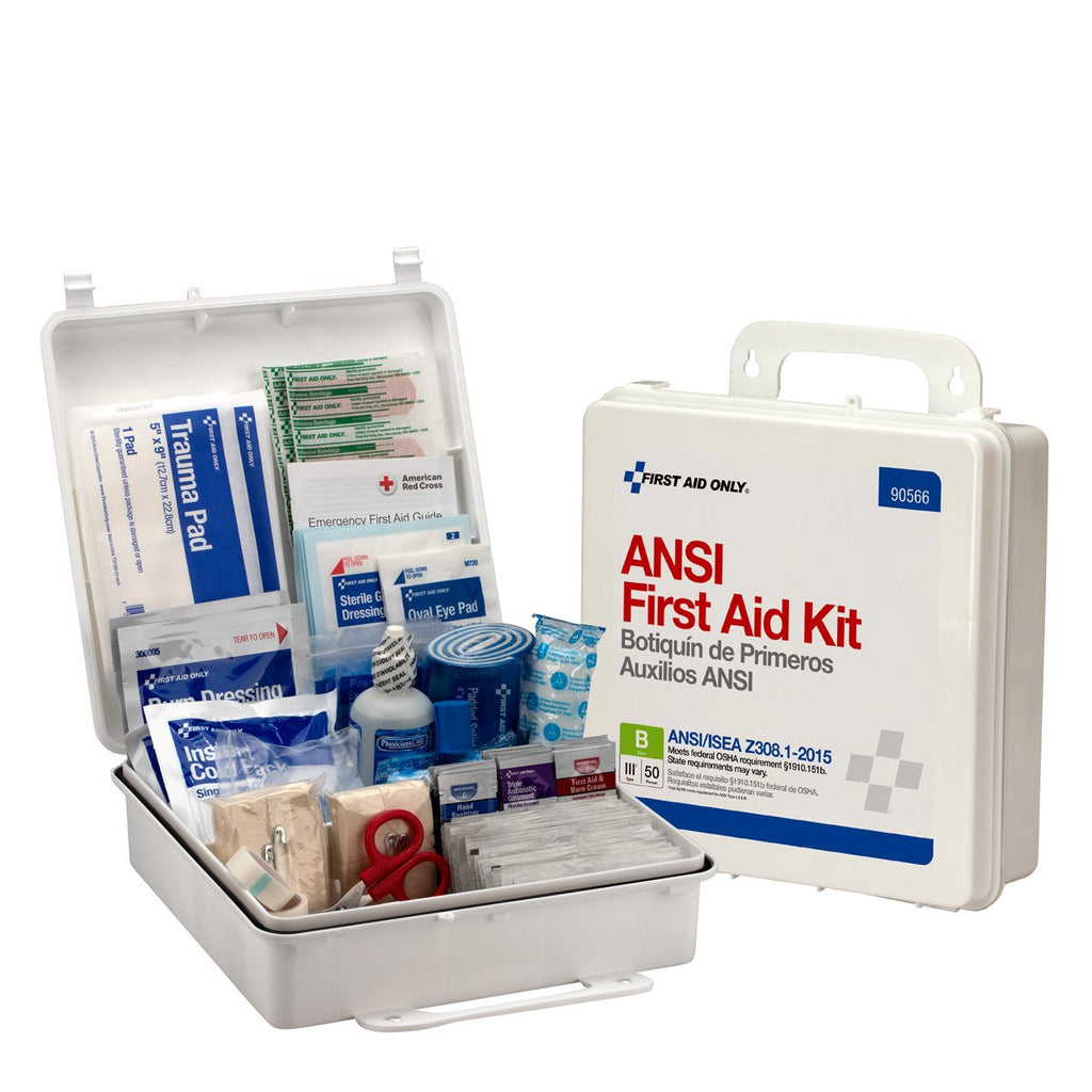 First Aid Only 50 Person Bulk First Aid Kit, ANSI B, Type III, Weatherproof Plastic Case