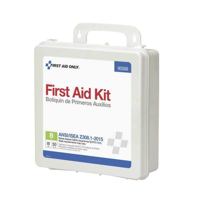 First Aid Only 50-Person Bulk Plastic First Aid Kit | ANSI B Compliance with Custom Logo