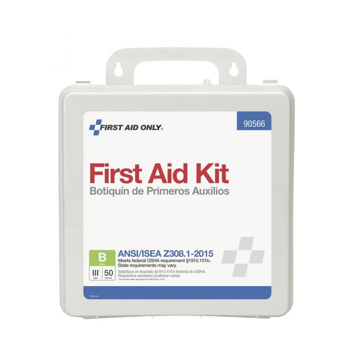 First Aid Only 50-Person Bulk Plastic First Aid Kit | ANSI B Compliance with Custom Logo