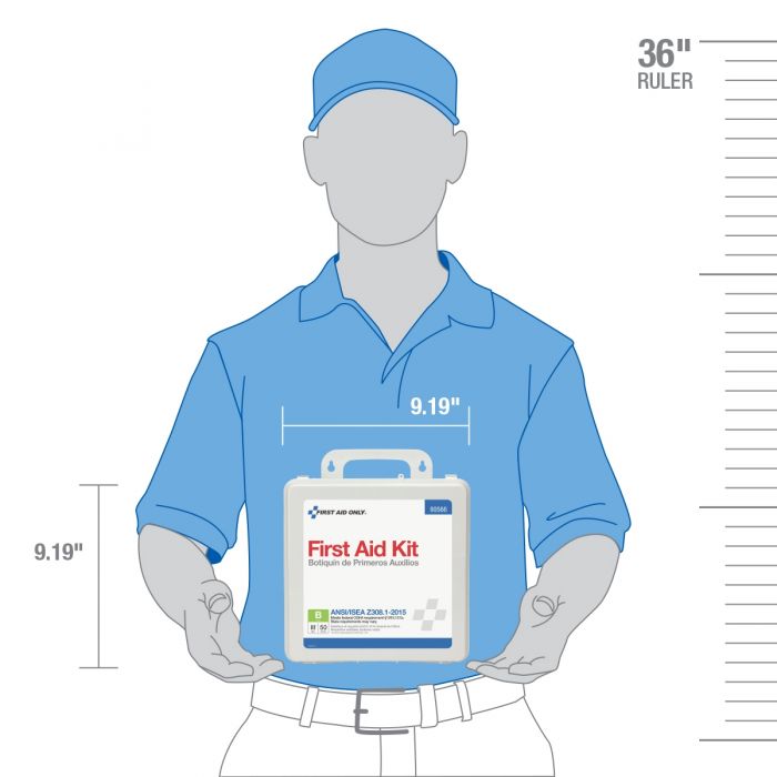 First Aid Only 50-Person Bulk Plastic First Aid Kit | ANSI B Compliance with Custom Logo
