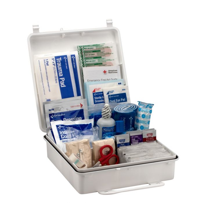 First Aid Only 50-Person Bulk Plastic First Aid Kit | ANSI B Compliance with Custom Logo