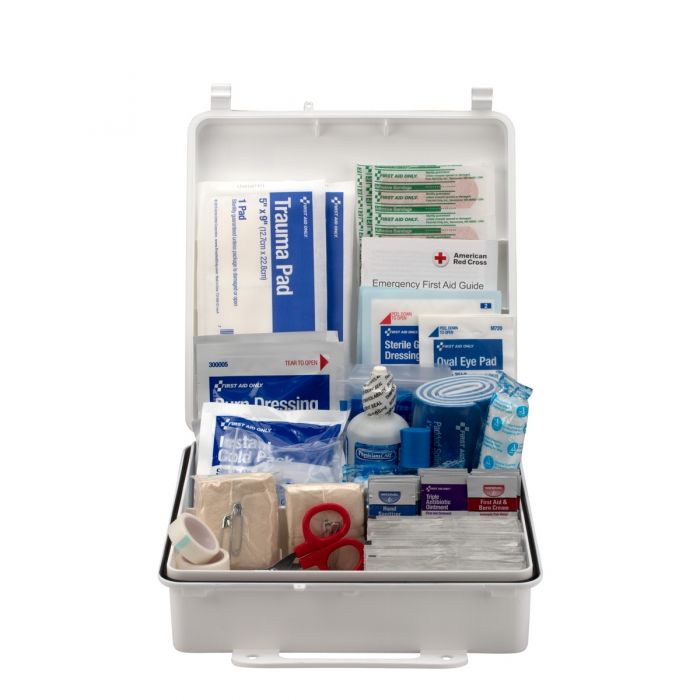 First Aid Only 50-Person Bulk Plastic First Aid Kit | ANSI B Compliance with Custom Logo