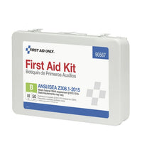 First Aid Only 50 Person Bulk Metal First Aid Kit, ANSI Compliant, Custom Logo (Case of 48)