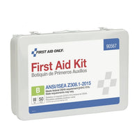 First Aid Only 50 Person Bulk Metal First Aid Kit, ANSI Compliant, Custom Logo (Case of 48)