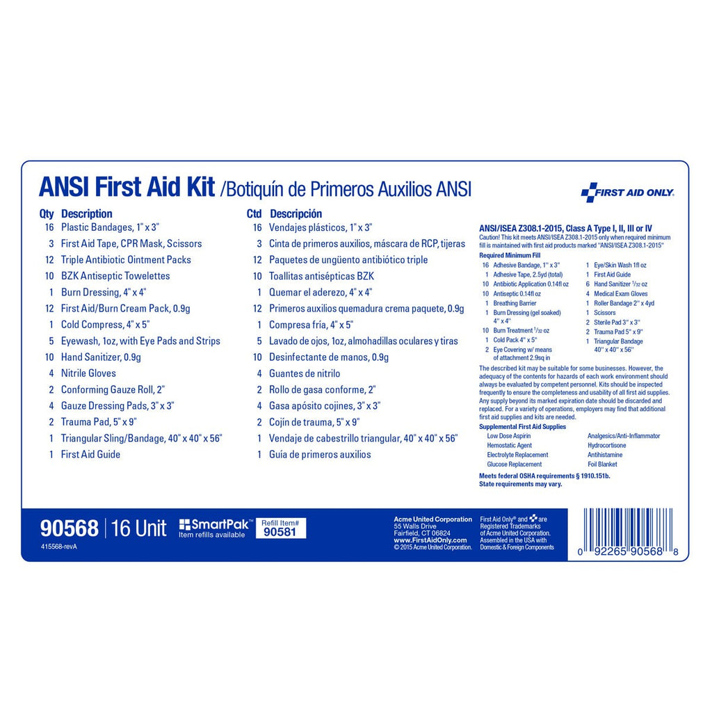 First Aid Only 25 Person 16 Unit ANSI A First Aid Kit, Weatherproof Steel Case