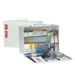 First Aid Only 75 Person 2 Shelf First Aid Metal Cabinet, ANSI A+, Type I and II, with Medications