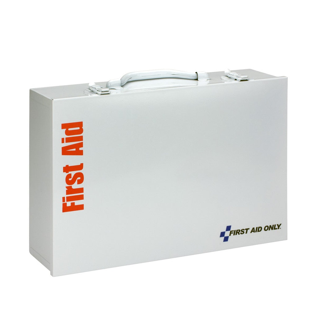 First Aid Only 75 Person 2 Shelf First Aid Metal Cabinet, ANSI B+ Compliant with Medications
