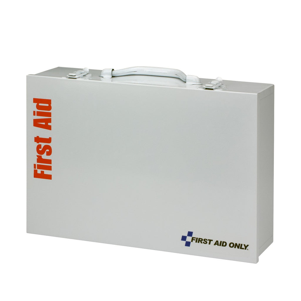 First Aid Only 75 Person 2 Shelf First Aid Metal Cabinet, ANSI B+ Compliant with Medications