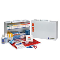 First Aid Only 75 Person 2 Shelf First Aid Metal Cabinet, ANSI B+, Type I and II, with Medications