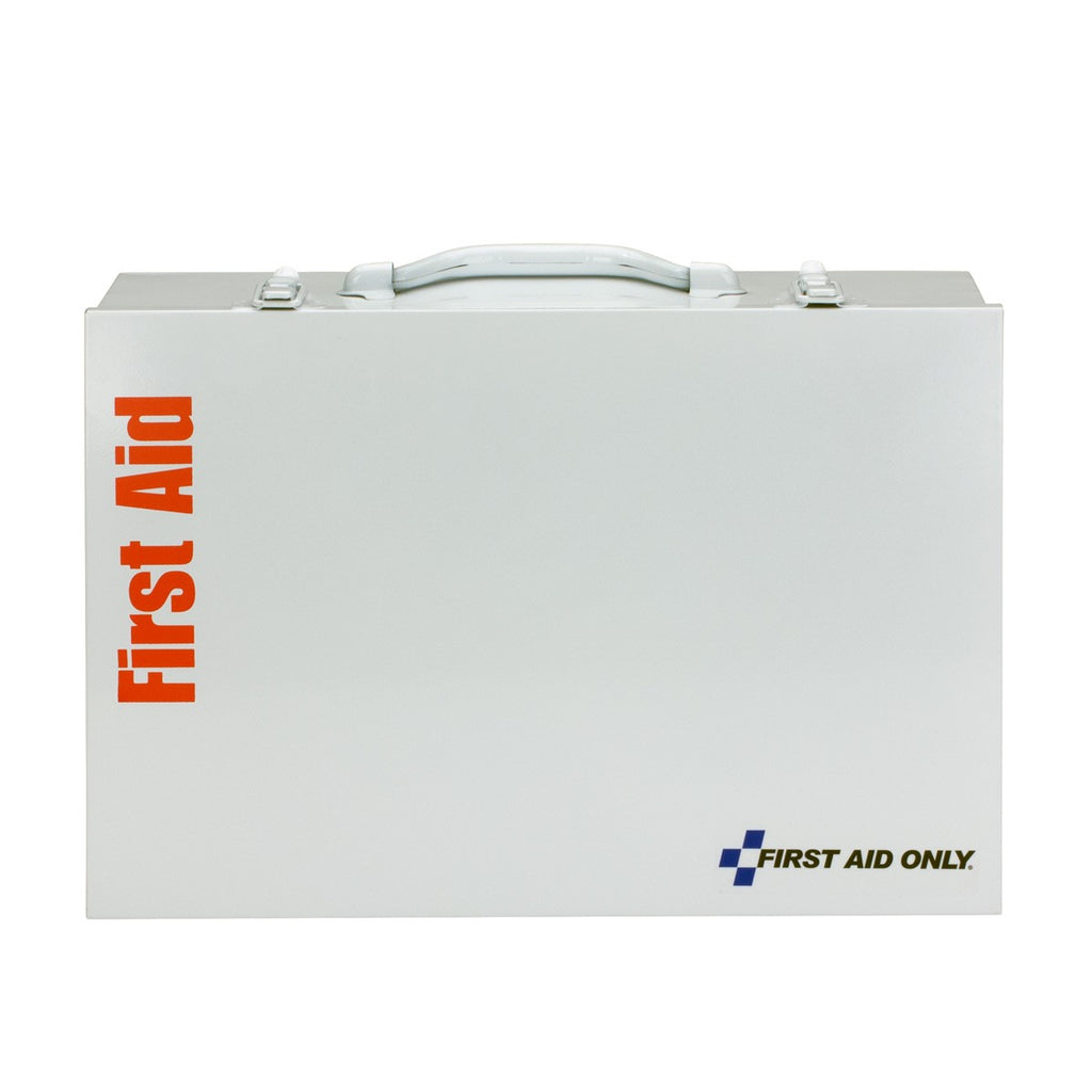First Aid Only 75 Person 2 Shelf First Aid Metal Cabinet, ANSI B+ Compliant with Medications