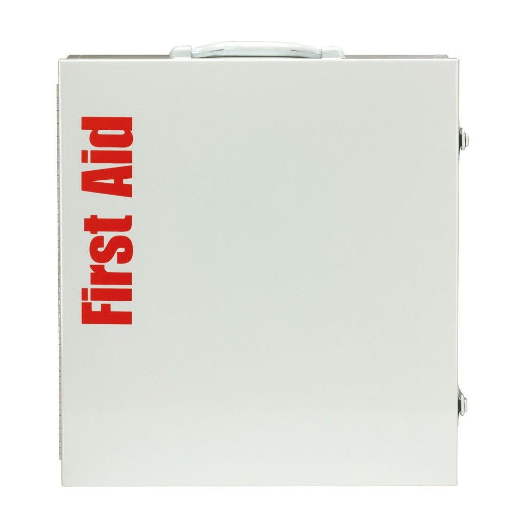 First Aid Only 100-Person 3-Shelf Metal Cabinet | ANSI B+ Industrial Compliance with Medications