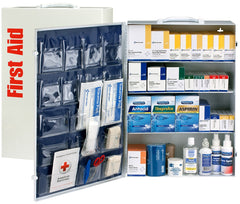 First Aid Only 150 Person 4 Shelf First Aid Metal Cabinet, ANSI B+, Type I and II with Medication