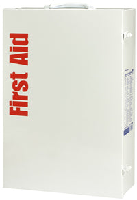 First Aid Only 150 Person 4 Shelf First Aid Metal Cabinet, ANSI B+, Type I and II with Medication