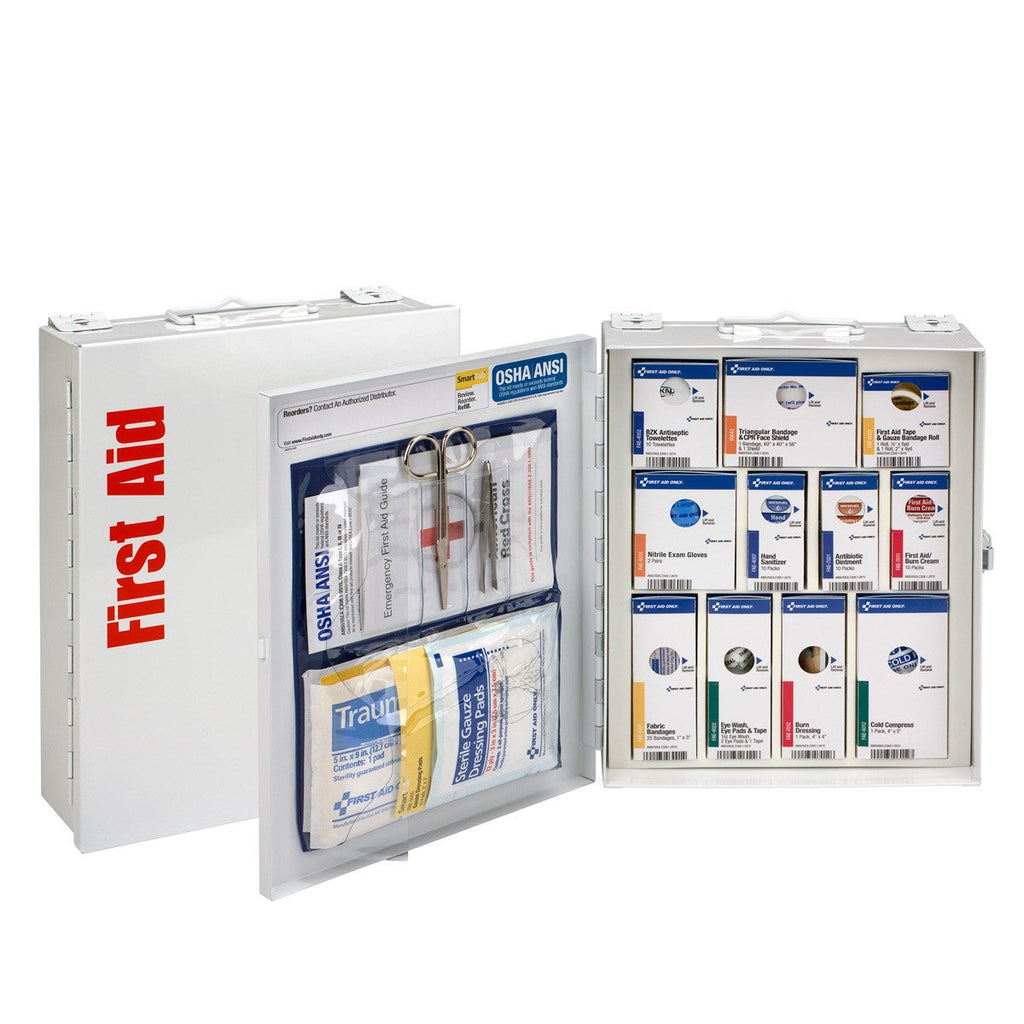 First Aid Only SmartCompliance 25-Person Medium Metal Cabinet with Custom Logo