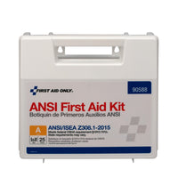First Aid Only 25 Person Bulk Plastic ANSI A, First Aid Kit with Dividers
