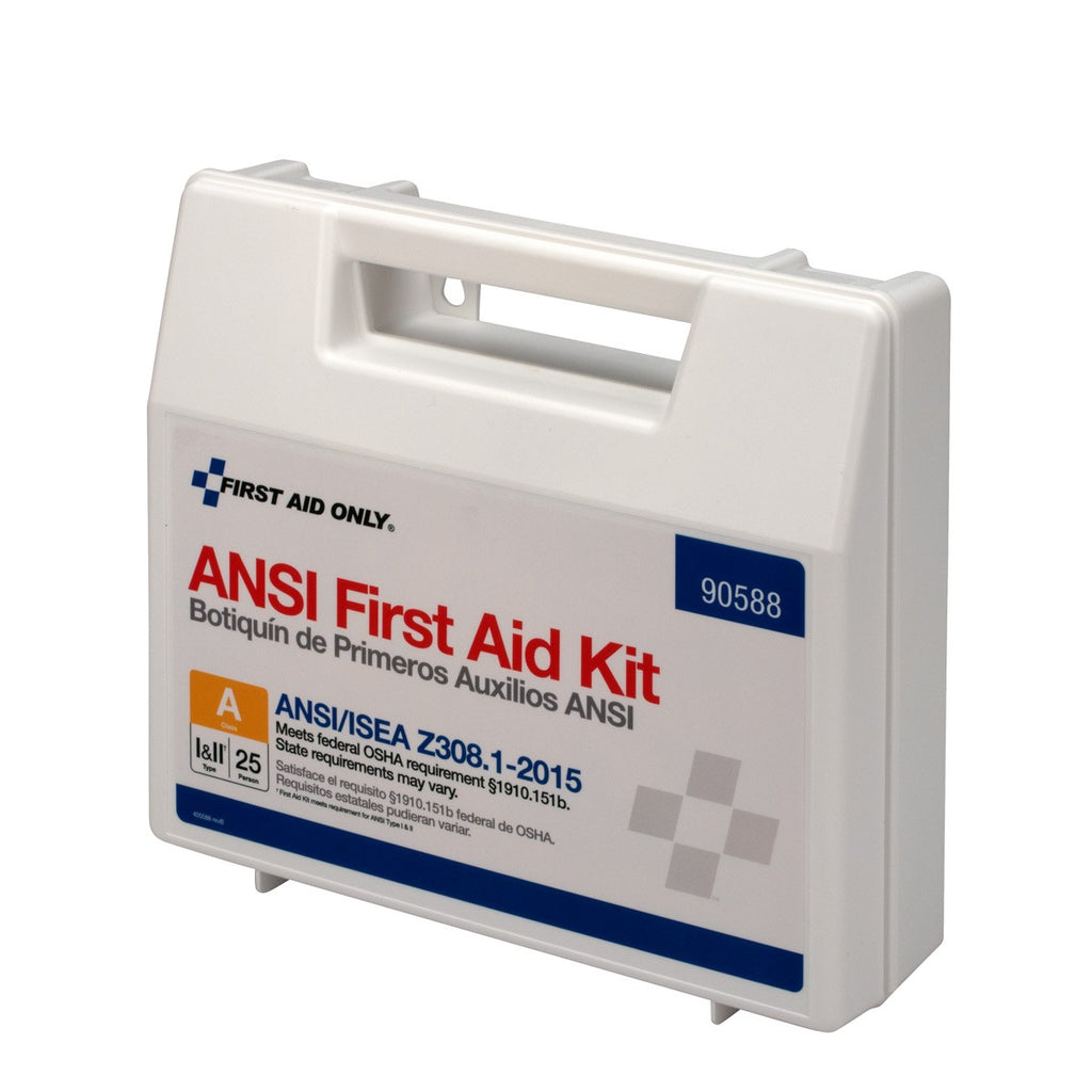 First Aid Only 25 Person Bulk Plastic ANSI A First Aid Kit with Dividers
