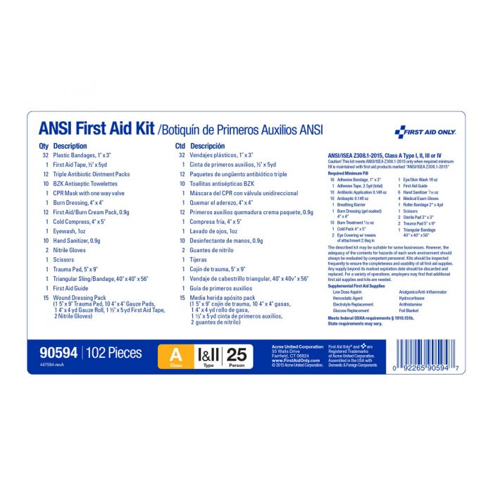 First Aid Only 25-Person First Aid Kit | ANSI A Compliance Soft Fabric Nylon Case with Custom Branding