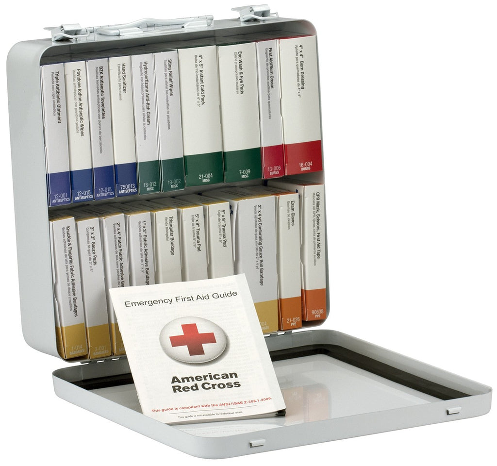 First Aid Only 50 Person 24 Unit First Aid Kit, Metal, Weatherproof, ANSI A+, Type III