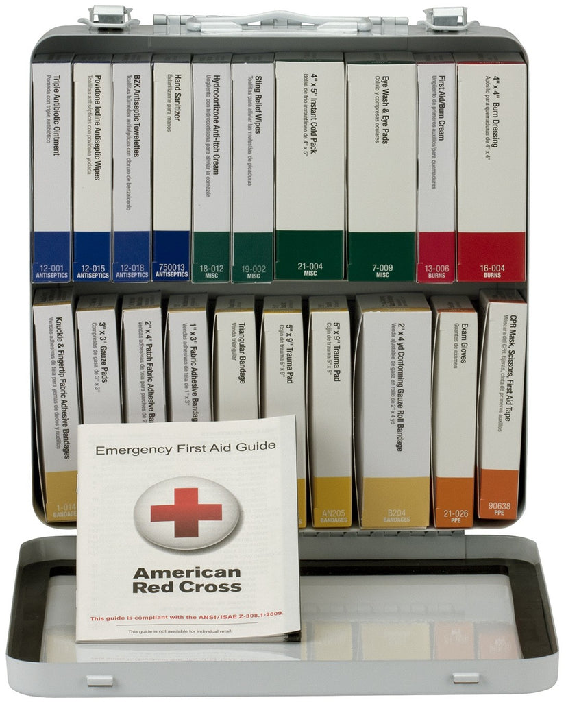 First Aid Only 50 Person 24 Unit First Aid Kit, Metal, Weatherproof, ANSI A+, Type III