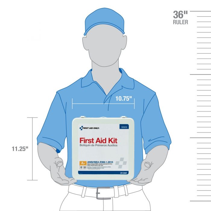 First Aid Only 24-Unit 50 Person ANSI A+, Type III Weatherproof Metal First Aid Kit with Custom Logo
