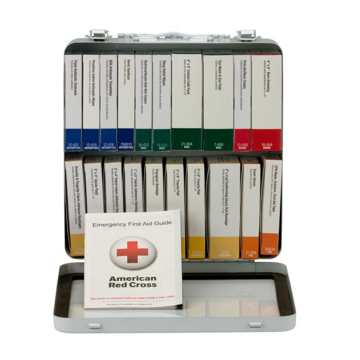 First Aid Only 24-Unit 50 Person ANSI A+, Type III Weatherproof Metal First Aid Kit with Custom Logo