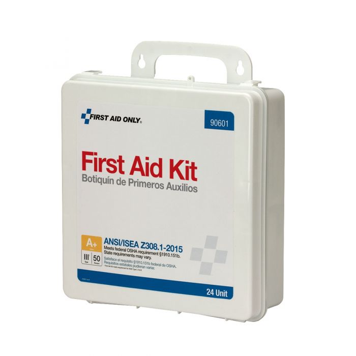 First Aid Only 24-Unit 50 Person ANSI A+, Type III Weatherproof Plastic First Aid Kit  with Custom Logo