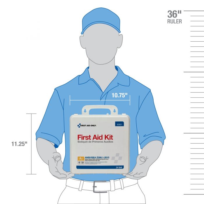 First Aid Only 24-Unit 50 Person ANSI A+, Type III Weatherproof Plastic First Aid Kit  with Custom Logo