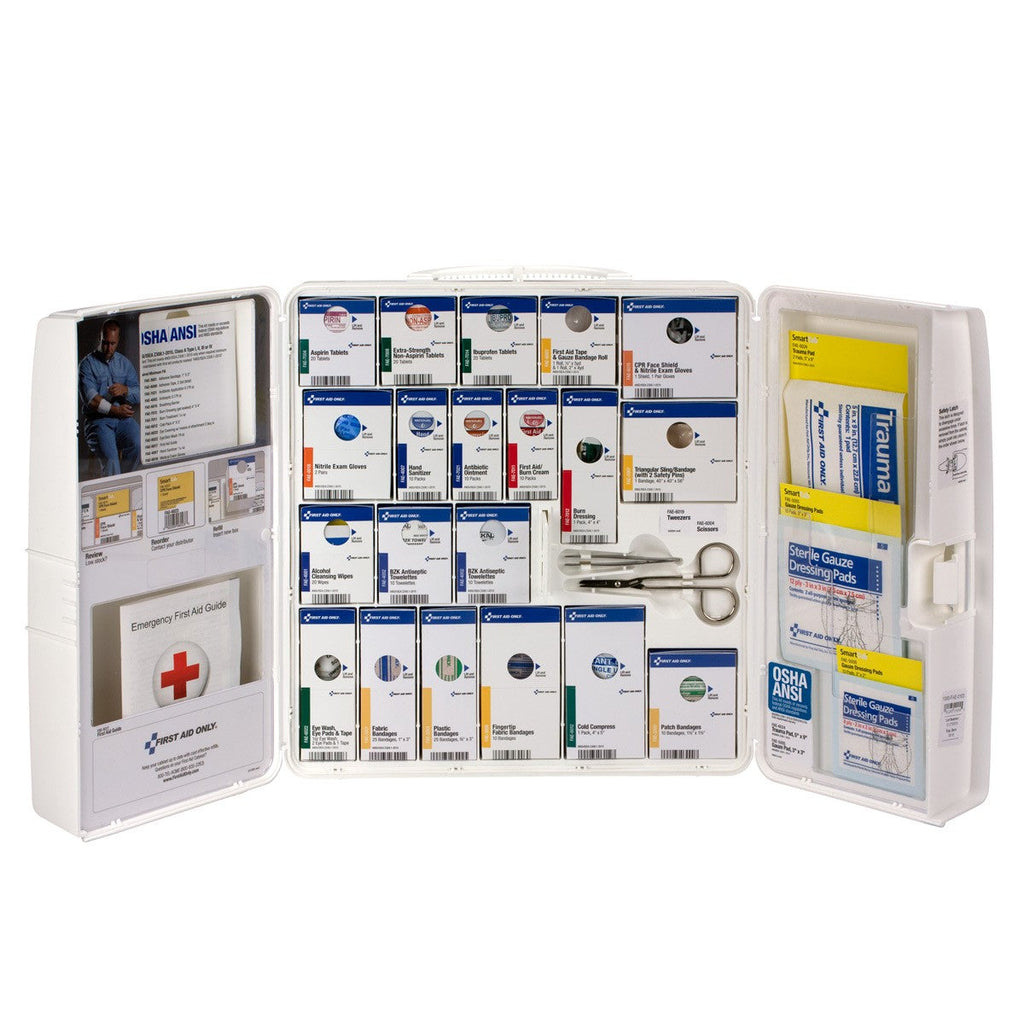 First Aid Only 50-Person SmartCompliance Large Plastic Cabinet with Medications and Custom Logo