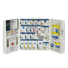 First Aid Only 50 Person Large Plastic Smart Compliance First Aid Food Service Cabinet with Medications and Custom Logo