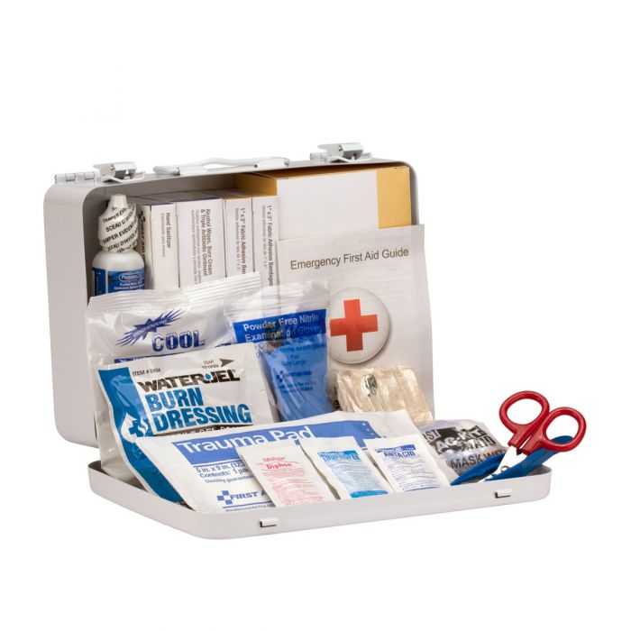 First Aid Only 25 Person Vehicle Series ANSI A+ Weatherproof Metal Kit with Custom Logo