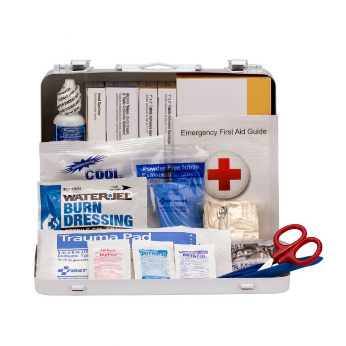 First Aid Only 25 Person Vehicle Series ANSI A+ Weatherproof Metal Kit with Custom Logo