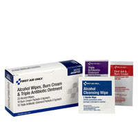 First Aid Only Alcohol Wipes, Burn Cream and Triple Antibiotic Ointment(Pack of 60)