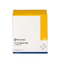 First Aid Only 4"x 4" Sterile Gauze Pads, 20 Per Box