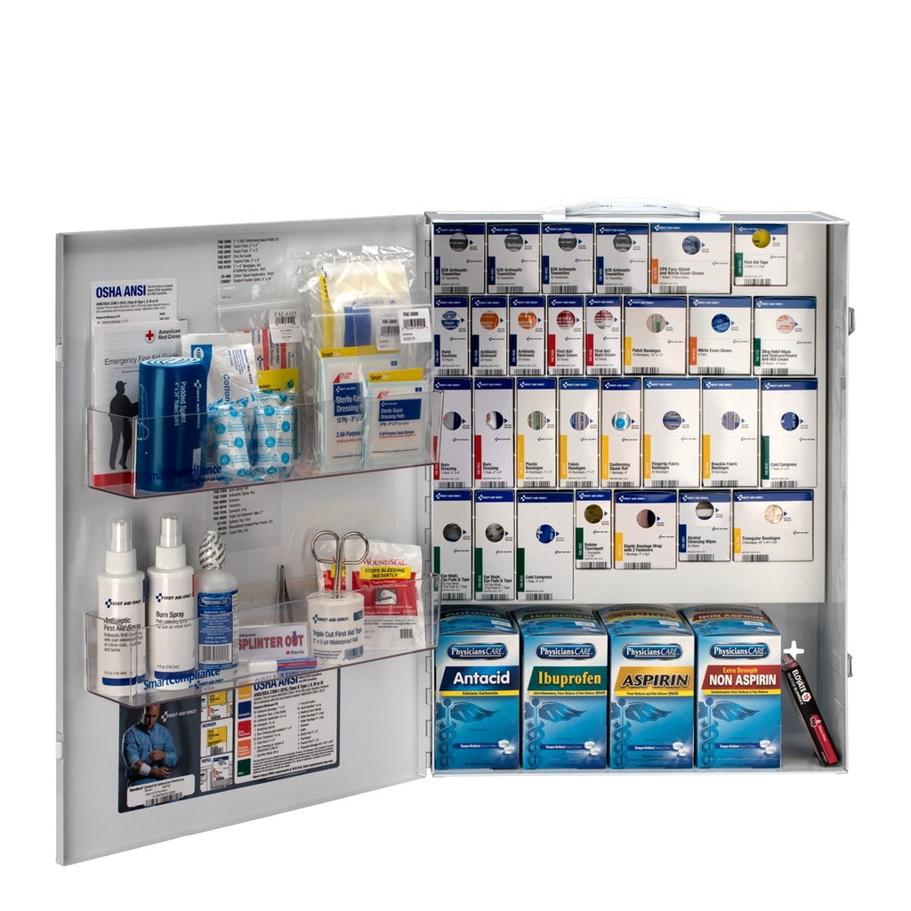 First Aid Only 150-Person XL Metal SmartCompliance Cabinet with Medication and Custom Branding