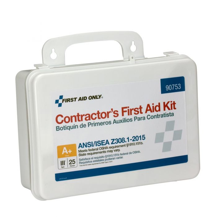 First Aid Only 25 Person Contractor ANSI A+, Type III First Aid Kit in Plastic Case with Custom Logo
