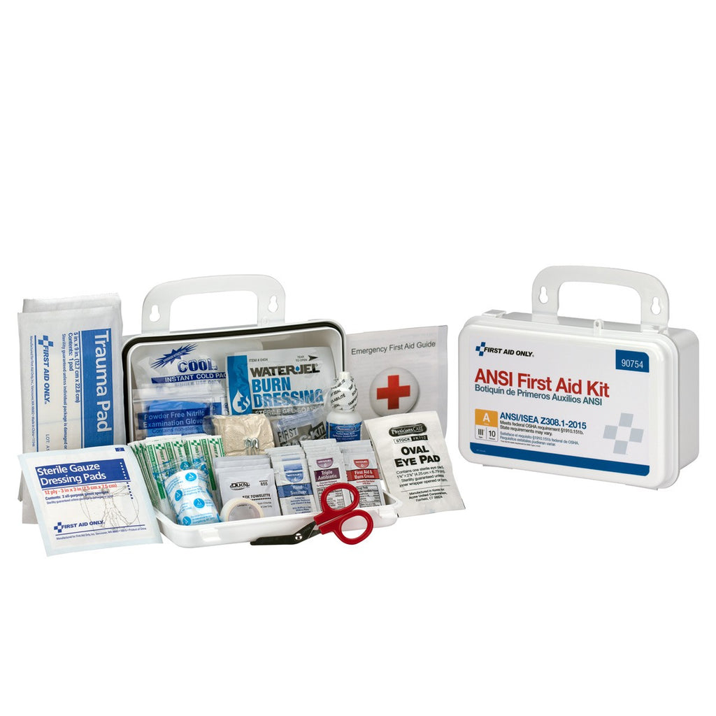 First Aid Only 10 Person Bulk Plastic ANSI A First Aid Kit