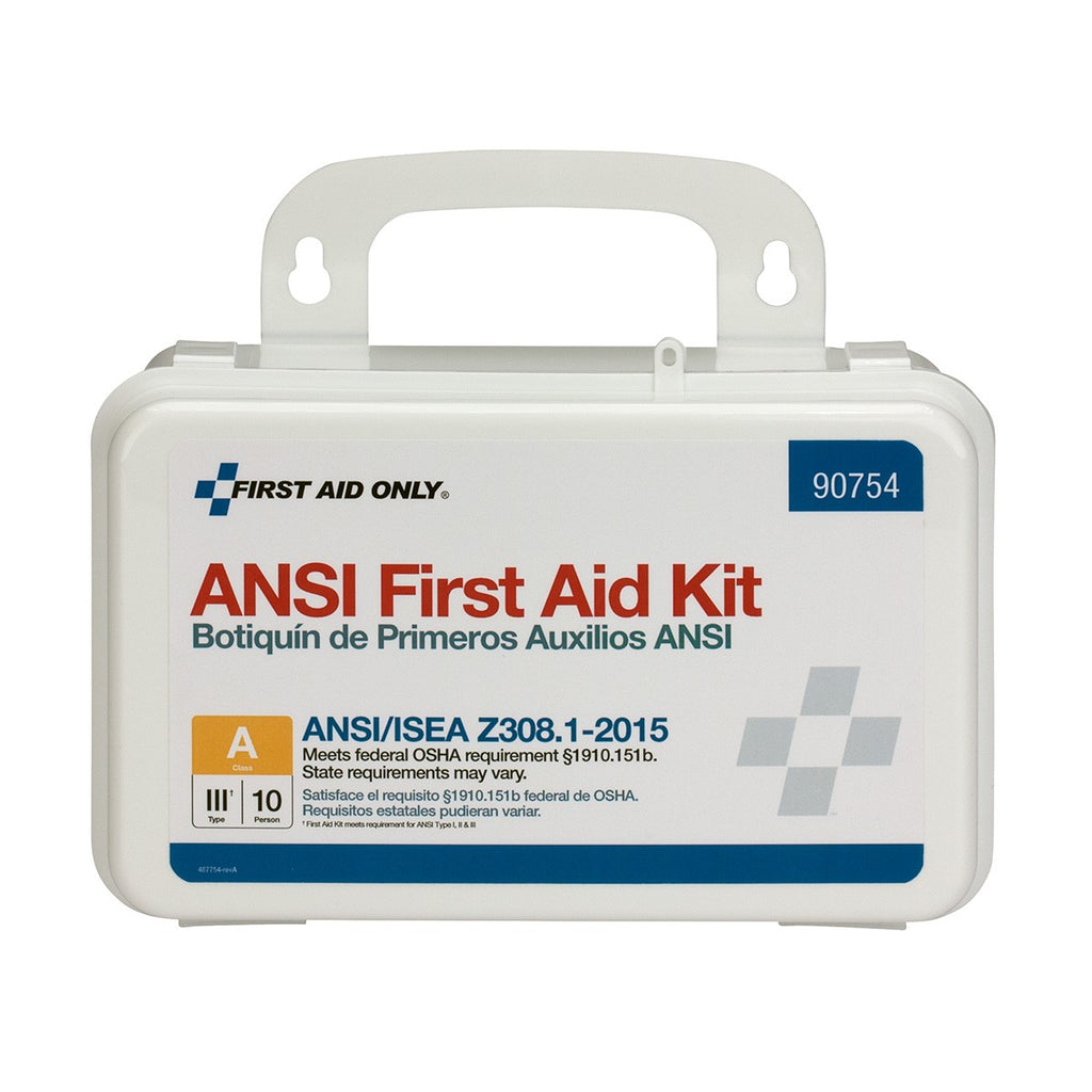First Aid Only 10 Person Bulk Plastic ANSI A First Aid Kit