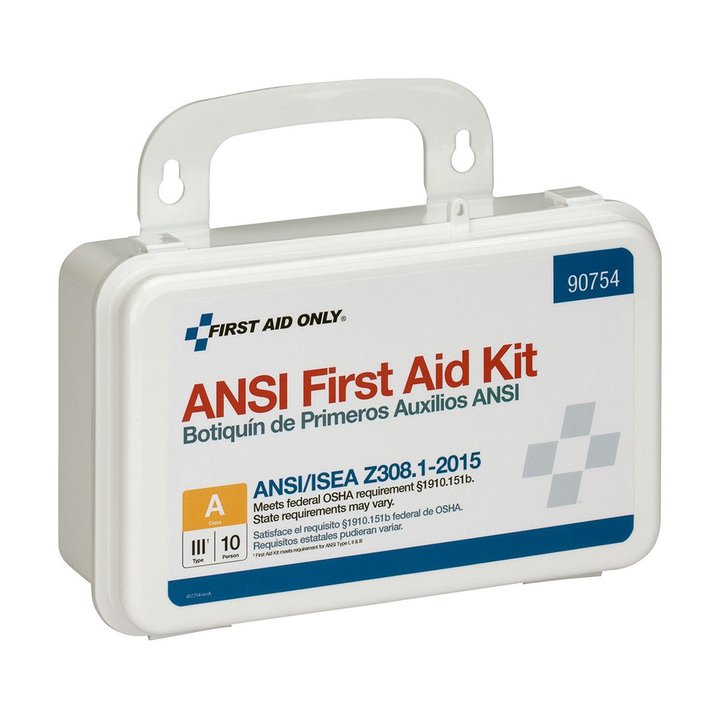 First Aid Only 10 Person Bulk Plastic ANSI A First Aid Kit
