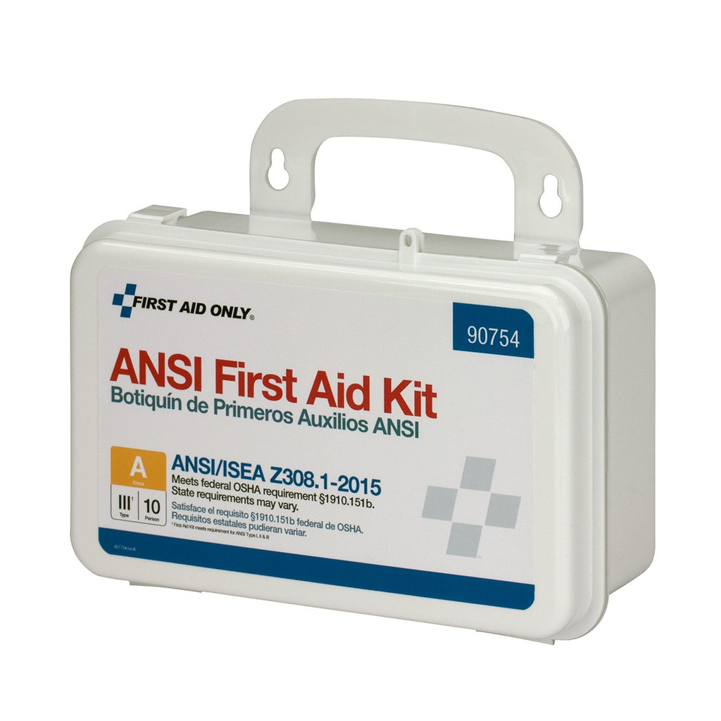 First Aid Only 10 Person Bulk Plastic ANSI A First Aid Kit