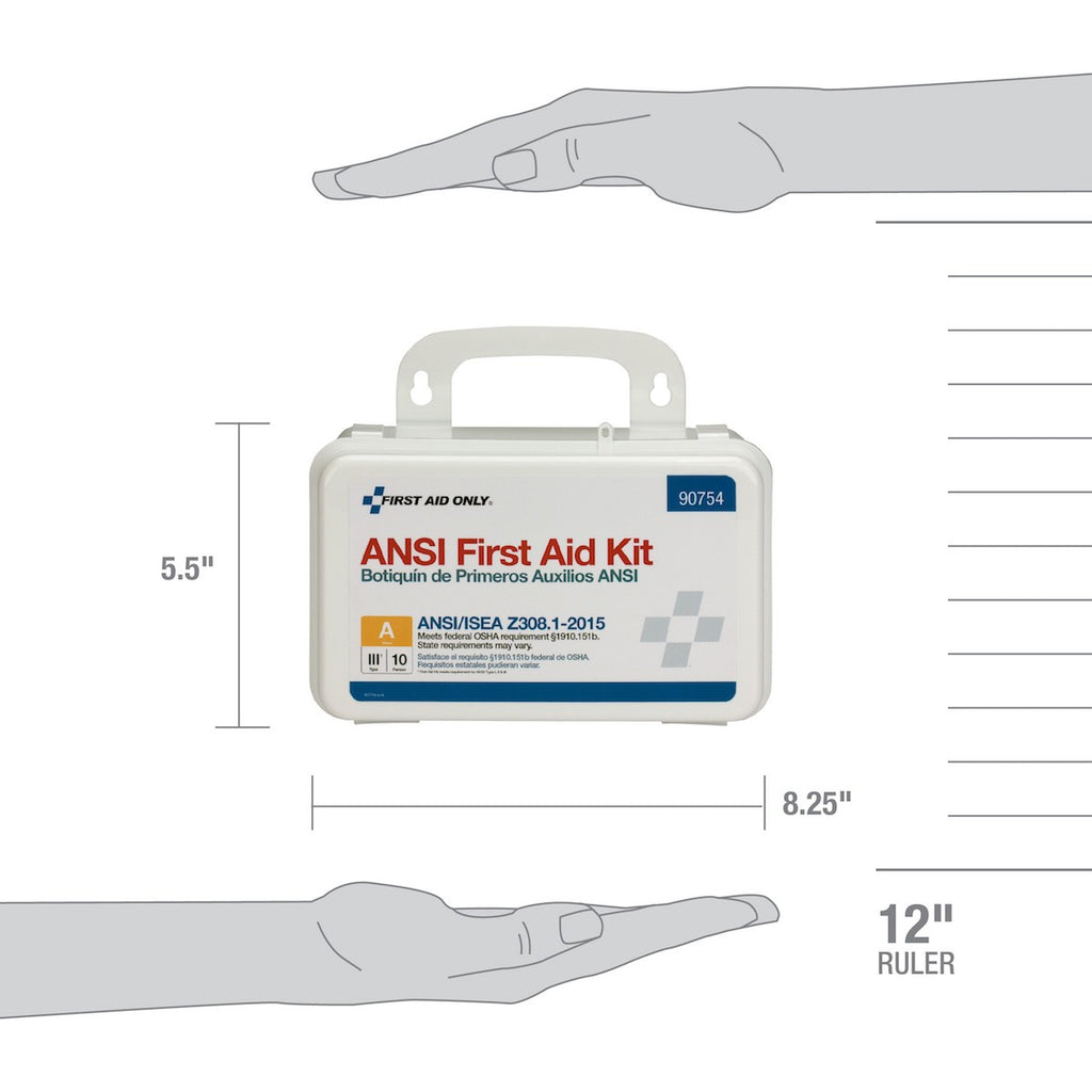 First Aid Only 10 Person Bulk Plastic ANSI A First Aid Kit