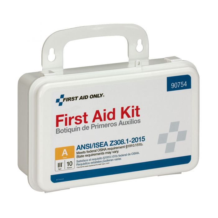 First Aid Only 10 Person Bulk Plastic ANSI A First Aid Kit with Custom Logo